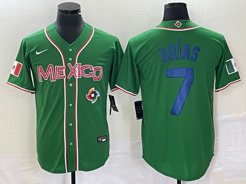 Men 2023 World Cub Mexico #7 Urias Green blue Nike MLB Jersey2->more jerseys->MLB Jersey